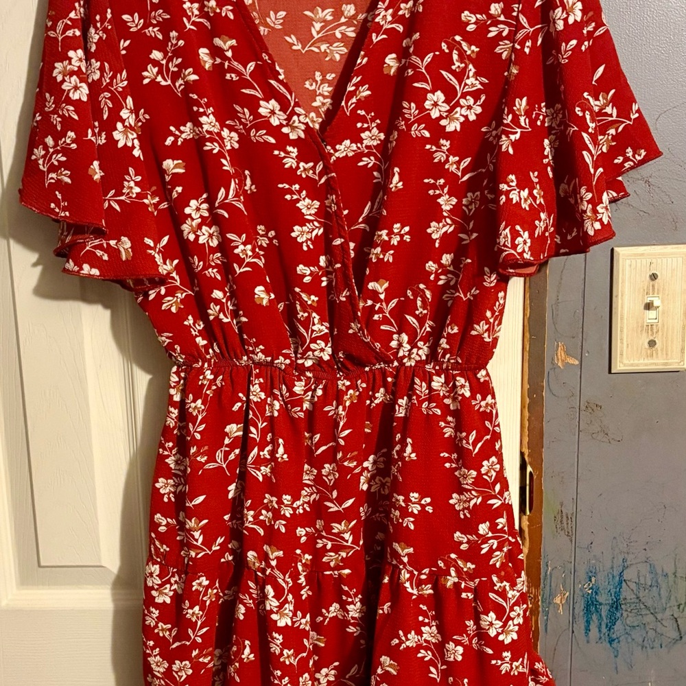 SHEIN Floral Red Dress